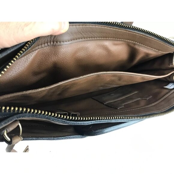 Savage Unisex‎ Adults Brown Leather Double Handles Laptop Messenger Bag - Picture 6 of 8